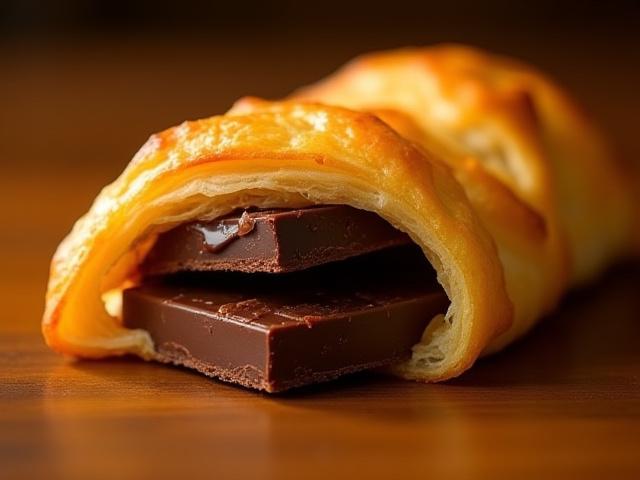 Pain au Chocolat feuilleté et doré